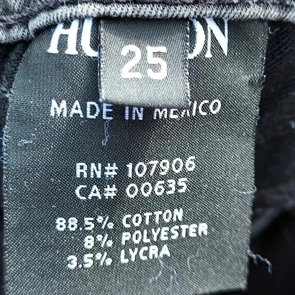 Hudson Harkin Crop Super Skinny Cuff Black Womens Jeans 25 - Picture 12 of 15